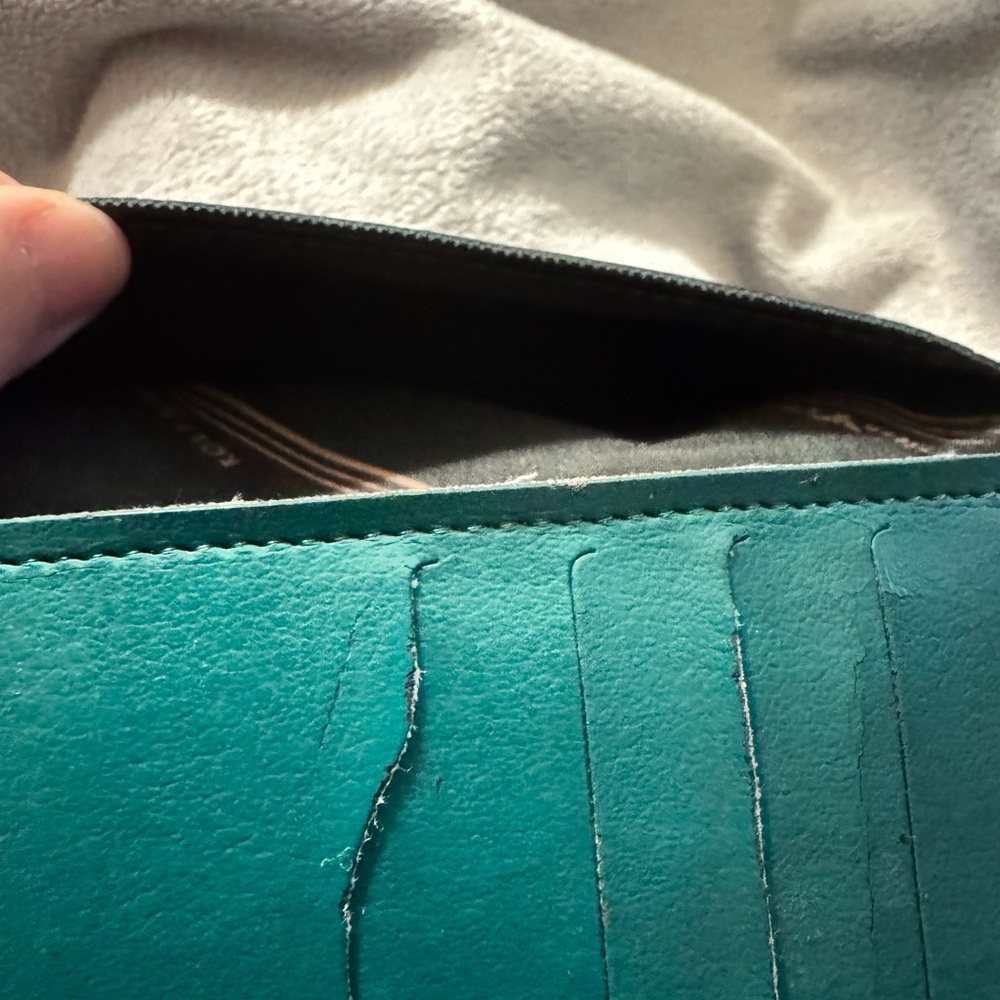 Vintage Rolfs Cowhide Wallet Dark Green Snap Close 12 Card Slots 2 bill Slots - Picture 10 of 11